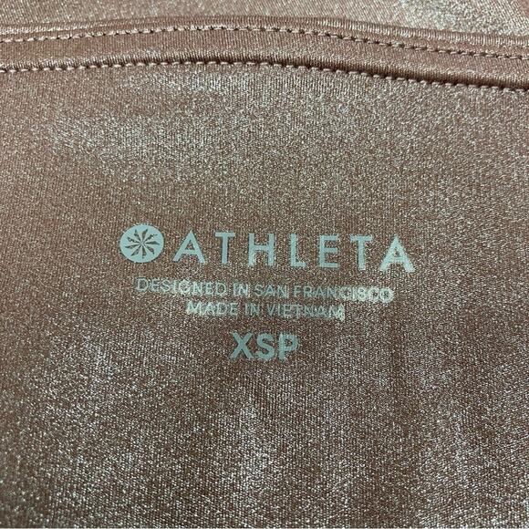 Athleta | Elation Shimmer Leggings in Powervita Cinnamon Color XS PETITE - Picture 2 of 6